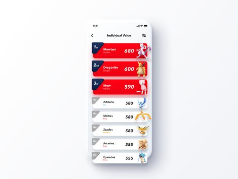 Daily UI Challenge #019 Leaderboard by Tomo Suzuki on Dribbble Ranking List, Ui Website, Card Ui, Sports Website, Daily Ui, Game Ui Design, App Design Inspiration, Sports Graphic Design, Health Logo