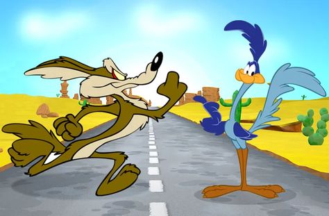 Dibujos animados de El Coyote y Correcaminos. Road Runner And Coyote, Road Runner Cartoon, The Road Runner, Wile E Coyote, Chuck Jones, Tom Y Jerry, Looney Tunes Characters, Cartoon Tattoos, Halloween Drawings