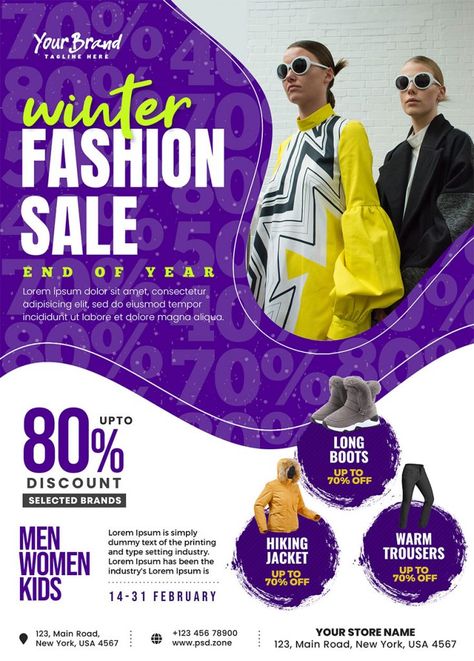 Sale Poster Design Fashion, Clothes Poster Design Graphics, Clothing Brand Poster Design, Clothing Flyer Design, Clothing Brand Poster, Fashion Design Flyer, Clothing Sale Poster, Fashion Flyer Design, Sales Flyer Design