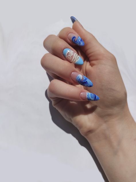 Water Nails, Nails Inspired, Cute Simple Nails, Anime Nails, Edgy Nails, Beach Nails, Fire Nails, Nail Art Inspiration, Cool Nail Art