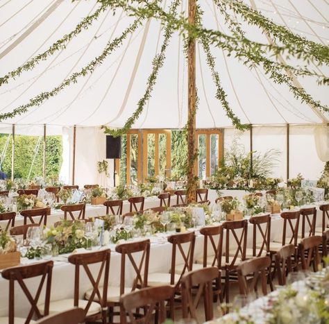 Marquee Wedding Decoration, Marquee Decoration, Marquee Decor, Hanging Greenery, Woodland Wonderland, How To Dress For A Wedding, Wedding Marquee, Tented Reception, Wedding Color Ideas