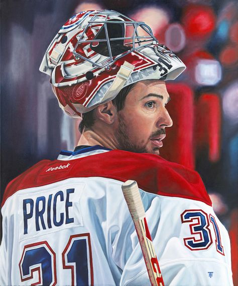 Carey Price, Montreal Canadiens by Tony Harris Canadian Hockey Players, Hockey Drawing, Montreal Hockey, Canadian Hockey, Carey Price, Lucky Seven, Harry Smith, Montreal Canadians, Canada Eh