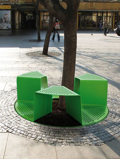 5 Creative Public Seating Ideas — The Design Response Tree Protection, Tree Grate, Urban Furniture Design, Parks Furniture, Public Space Design, Public Seating, Urban Furniture, Landscape Designs, Street Furniture