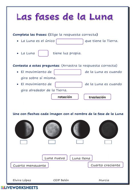 Ficha online de Fases de la Luna para Primero de Primaria. Puedes hacer los ejercicios online o descargar la ficha como pdf. Kids Handwriting, Modern Witch, Science Classroom, School Subjects, Online Workouts, Google Classroom, Science, Moon, Education