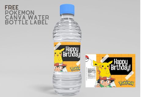 Cool (Free Editable) Pokemon Canva Birthday Water Bottle Labels It's a fact that since the arrival of Pokémon GO and release of the Nintendo Switch, Pokémon -- the beloved franchise of battling monsters, has made a huge comeback with kids again. The Pokémon brand ... Pokemon Water Bottle Labels Free, Water Bottle Lables, Water Bottle Labels Free, Pikachu Party, Pokémon Party, Pokemon Birthday Party, Pokemon Theme, Pokemon Party, Pokemon Birthday