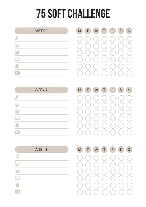 Workout Tracker Printable 75 Medium Challenge Tracker Free, 75 Soft Challenge Tracker Free Goodnotes, 75 Soft Challenge Tracker Free, Workout Tracker Printable Free, Tracker Printable Free, 75 Challenge, Meal Challenge, 75 Soft Challenge Tracker, Ipad Things