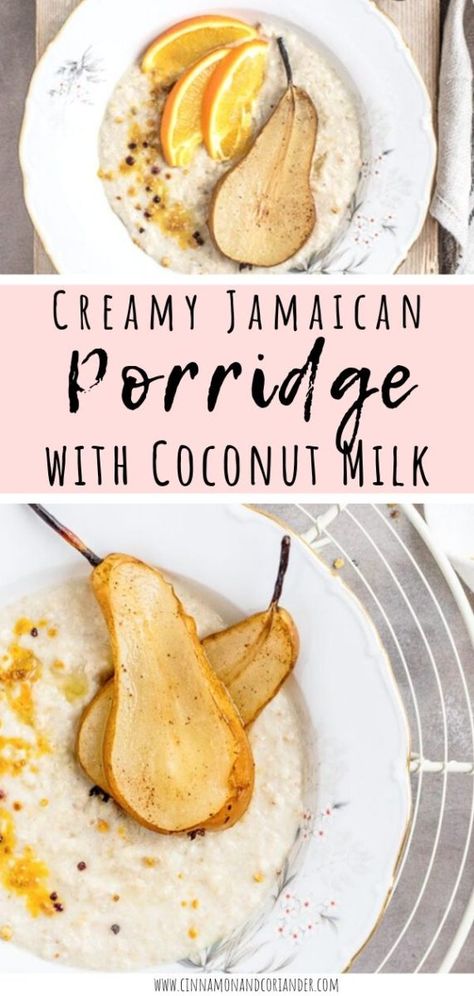 Porridge Jamaican, Jamaican Porridge, Jamaican Breakfast, Coconut Porridge, Condensed Coconut Milk, Sugar Free Brownies, Breakfast Porridge, Jamaican Dishes, Vegan Substitutes