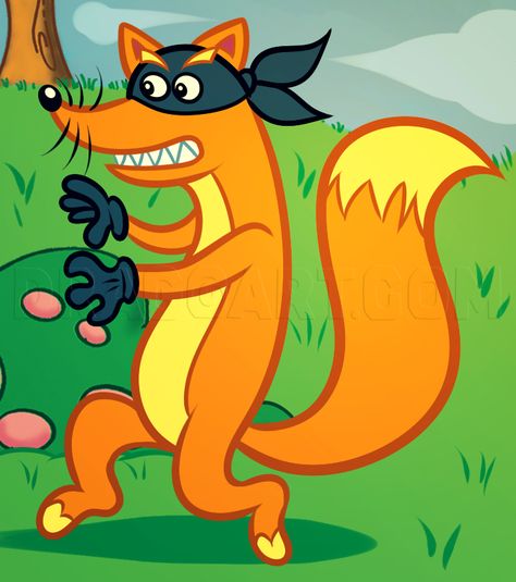 How to Draw Swiper, Swiper From Dora the Explorer Swiper X Dora, Swiper No Swiping, Dora Characters, Dora Drawing, Dora Cartoon, Dora Party, Dora And Friends, Childhood Cartoons, Dora Funny