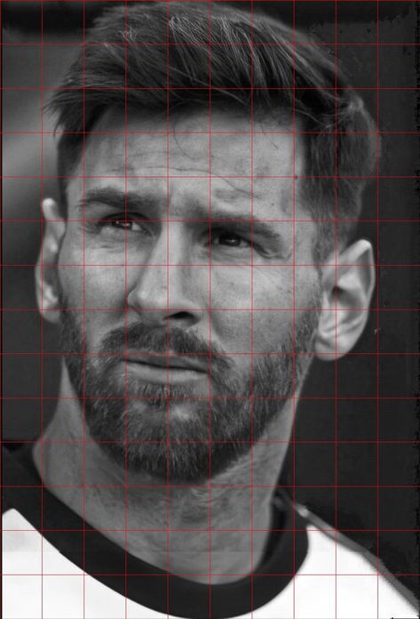 Messi Grid Drawing, Messi Drawing Pencil, Messi Sketch, Messi Drawing, Messi Tattoo, Drawing Grid, Messi Pictures, Hard Drawings, Pencil Sketch Portrait