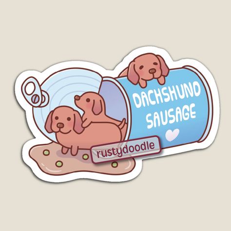 Weiner Dog Doodle, Sausage Dog Cartoon Drawing, Aesthetic Sausage Dog, Weenie Dog Illustration, Dachshund Sticker, Vet Medicine, Ipad Drawings, Funny Doodles, Kawaii Doodles