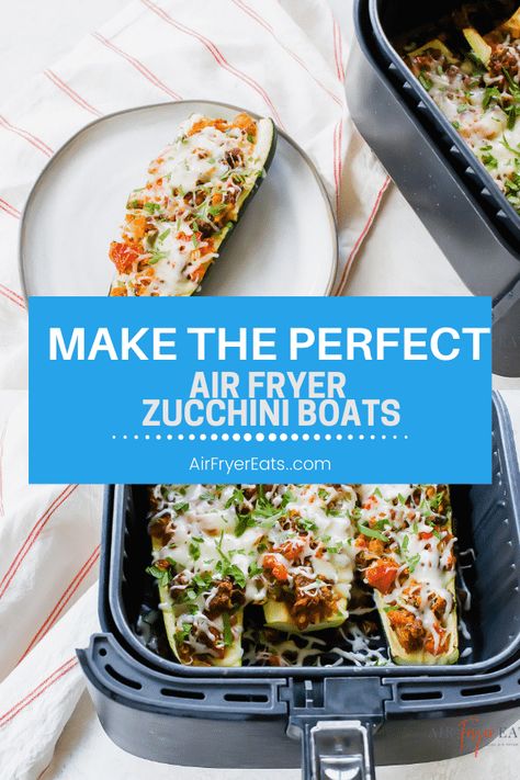 Zucchini Boats In Air Fryer, Zucchini Boats Air Fryer Recipes, Air Fryer Zucchini Boats, Pizza Boats, Air Fryer Zucchini, Zucchini Boat Recipes, Nourishing Food, Airfryer Recipes, Zucchini Boats