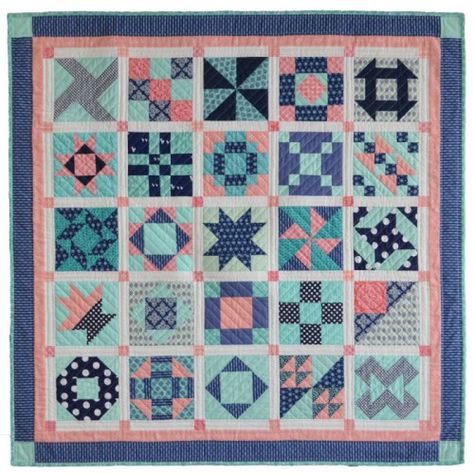 Easy Sampler Quilt - Quilting Digest Tiny Quilts, Quilt Sampler, Quilting Digest, Free Quilting Patterns, Patchwork Blocks, Quilting Blogs, Crocheting Projects, Sampler Quilts, Star Quilt Blocks