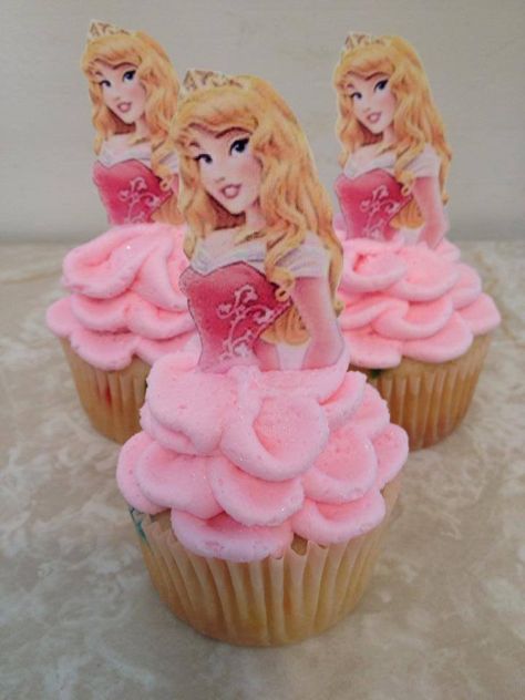 Princess Aurora Birthday Party Ideas, Sleeping Beauty Cupcakes, Aurora Cupcakes, Ballet Treats, Aurora Birthday Party Ideas, Aurora Birthday Party, Aurora Party, Sleeping Beauty Birthday Party, Beauty Party Ideas