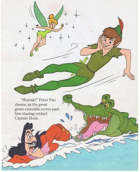 Crocodile From Peter Pan, Peter Pan Alligator, Petar Pan, Peter Pan Crocodile, Peter Pan Drawing, Neverland Tattoo, Captain Hook Peter Pan, Crocodile Costume, Peter Pan 1953