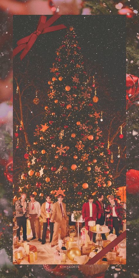 #bts #jimin #yoongi #namjoon #hoseok #jungkook #taehyung #seokjin Bts Christmas Wallpaper, Iphone Wallpaper Bts, Hoseok Yoongi, Bts Christmas, Happy New Year Wallpaper, Christmas Aesthetic Wallpaper, Xmas Wallpaper, Bts Group Picture, Christmas Wallpapers