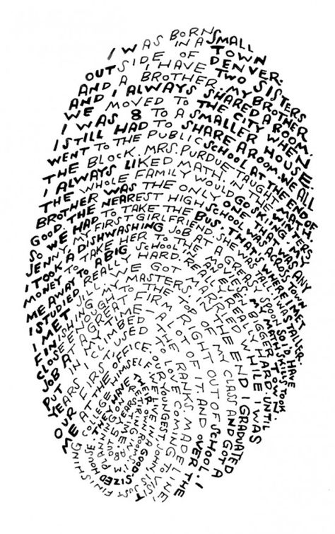 Reactor Blog » Lettering by Jeff Jackson Fingerprint Typography, Fingerprint Artwork, Text Art Typography, Fingerprint Art, Thumb Prints, Identity Art, Text Art, Letter Art, Mellow Yellow