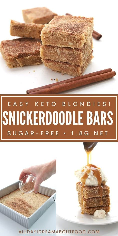 Snickerdoodle Blondies, Keto Bars, Keto Diet Breakfast, Medicine Tips, Keto Baking, Thm Desserts, Diet Breakfast Recipes, Low Carb Cookies, Low Carb Baking