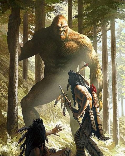 Bigfoot’s Wilderness on Instagram: “Love this art! #claudiobergaminart #bigfoot #encounter #tribe #sasquatch #bigfootart #bigfootswilderness #bigfootswildernesspodcast” Real Bigfoot Pictures, Bigfoot Pictures, Bigfoot Art, Science Fiction Artwork, Native American Pictures, Bigfoot Sasquatch, Fairy Dragon, Autumn Scenery, Mystical Creatures