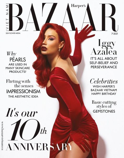 Iggy Azalea on Harper's Bazaar Vietnam July 2021 Cover. Photo: Thom Kerr Bazaar Magazine, Zebra Print Dress, Photographie Inspo, Iggy Azalea, Jessica Rabbit, Female Rappers, Harper’s Bazaar, A Magazine, Harper's Bazaar