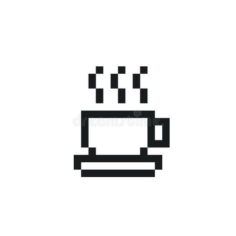 Pixel Coffee, Coffee Pixel Art, Optical Illusion Paintings, Icon Tattoo, Illusion Paintings, Coffee Stock, Coffee Icon, Pixel Games, Cup Art