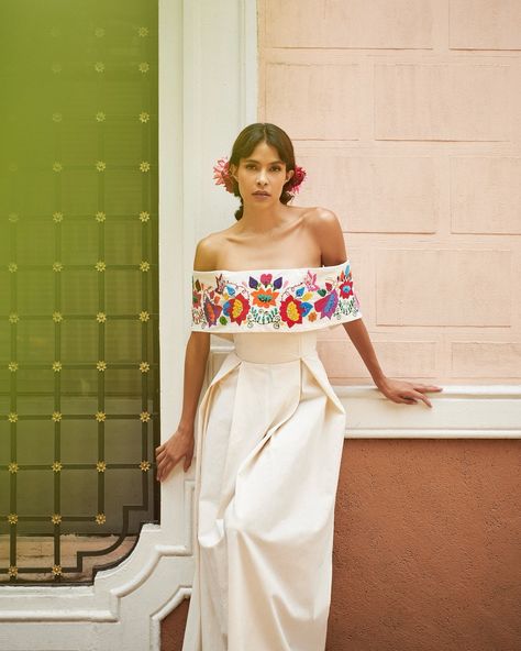 The new collection is here! Have you had a chance to browse? 🔗 Explore the collection via the link in our bio. Mexican Outfit Traditional, Overall Embroidery Design, Oaxaca Wedding Dress, Mexican Wedding Dress Embroidered, Mexican Inspired Wedding Dress, Mexican Dresses Traditional, Mexican Traditional Clothing, Oaxaca Wedding, Mexico Wedding Dress