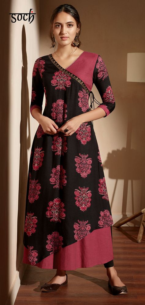 Printed Kurti Designs, A Line Kurti, Indian Kurti Designs, Kurti Sleeves Design, New Kurti Designs, Simple Kurta Designs, Designer Kurti Patterns, Simple Kurti Designs, Kurti Designs Latest