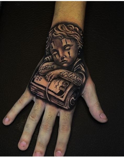 Jesus Hand Tattoo, Prayer Tattoo, Unique Hand Tattoos, Hand Tatto, Hand Tattoo Designs, Skull Hand Tattoo, Rose Hand Tattoo, Tattoo Lettering Design, Cross Tattoo For Men