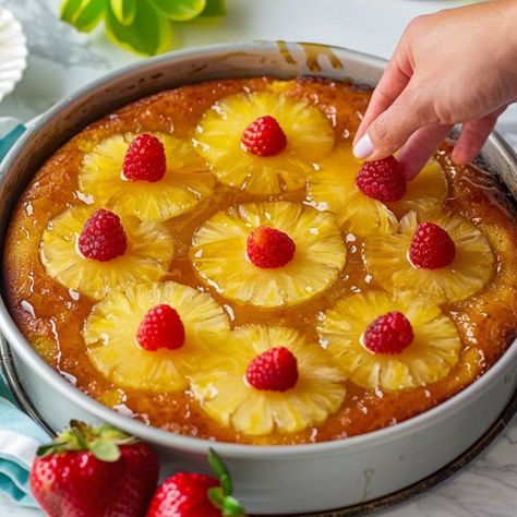 Easy Pineapple Upside-Down Cake easy top recipes in 2024-25 Pineapple Upside Down Cake Recipe, Upside Down Cake Recipe, Brown Sugar Glaze, Sugar Glaze, Cake Easy, Chocolate Cookie Recipes, Pineapple Upside, Pineapple Upside Down Cake, Pineapple Upside Down