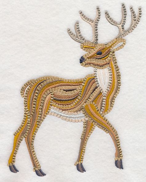 Machine Embroidery Designs at Embroidery Library! - Deer Quilt, Machine Embroidery Quilts, Gold Work Embroidery, Brother Embroidery Machine, Animal Embroidery Designs, Embroidered Quilts, Deer Design, Creative Embroidery, Embroidery Designs Fashion