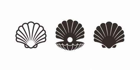 Collection of pearl shell logo or icon d... | Free Vector #Freepik #freevector #logo #design #icon #template Shell Icon, Shell Graphic, Shell Logo, Paper Bag Design, Pearl Logo, Small Icons, Creative Flyers, Pearl Shell, 로고 디자인