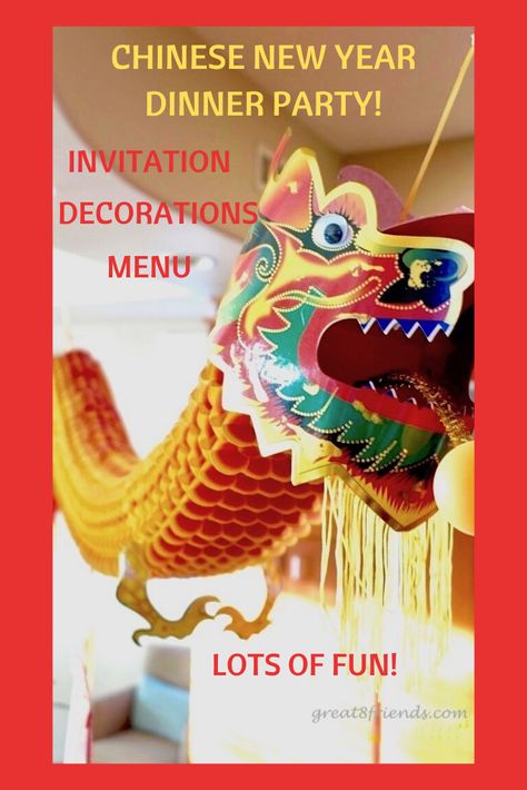 Chinese New Year Dinner Party, Chinese New Year Party Ideas, Year Of The Dragon Party, Chinese Dinner Party, New Year Dinner Party, Chineese New Year, Chinese New Year Dinner, Chinese Theme Parties, New Years Dinner Party