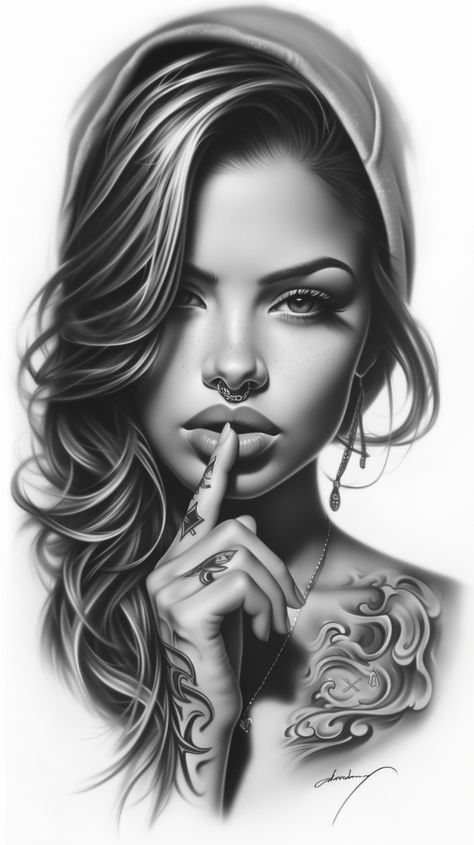 Woman’s Face Tattoo Design, Tattoo Of Woman Faces, Womens Face Tattoo Design, Woman’s Face Tattoo, Women Face Tattoo Design, Girl Face Tattoo Design, Woman Face Tattoo Design, Face Portrait Tattoo, Chicano Tattoo Design