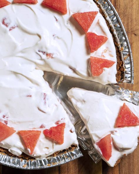 I Tried “Watermelon Pie” and It’s Brilliant | The Kitchn Pineapple Pastry, Cool Whip Desserts, Watermelon Pie, Sweet Condensed Milk, Summer Pie, Hair Bonnets, Delectable Desserts, Lime Pie, Key Lime Pie