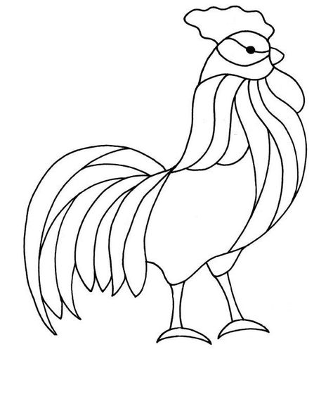 Rooster Template, Chicken Template, Shopkins Coloring Pages Free Printable, Bois Intarsia, Shopkins Colouring Pages, Bird Template, Free Printable Crafts, Animal Templates, Stained Glass Patterns Free