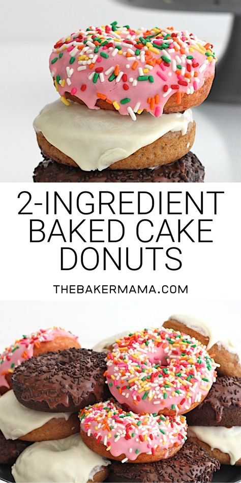 Cake Mix Donuts Recipe, Cake Mix Donuts, Cake Donuts Recipe, Doughnut Recipe Easy, Easy Donut Recipe, Donuts Donuts, Baked Cake, Easy Donuts, Homemade Donuts Recipe