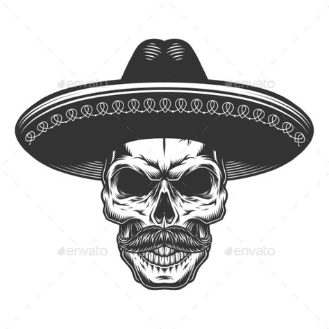 Skull in the Mexican Sombrero #Skull, #Mexican, #Sombrero Day Of Dead Tattoo, Traditional Chicano Tattoos, Mexican Skull Tattoos, Tattoo Chart, Gangster Tattoo, Mexico Tattoo, Art Chicano, Mexican Tattoo, Mexican Sombrero