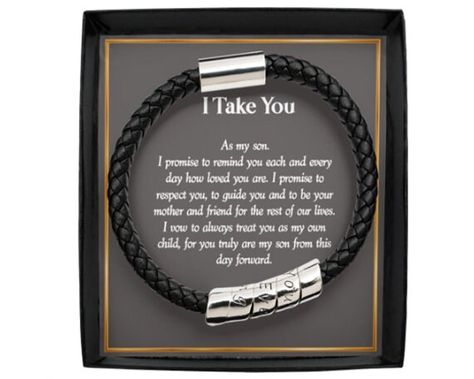 Future Stepson Wedding Gifts from Bride. Bonus Son Bracelet Gift at Wedding from Stepmom. Vows for Stepchildren. Stepkids Gift for Wedding Meaningful Dad Gifts, You're My Everything, Dad Bracelet, First Time Dad Gifts, Christmas Gifts For Brother, Birthday Gifts For Brother, Godfather Gifts, Nephew Gifts, Nephew Birthday