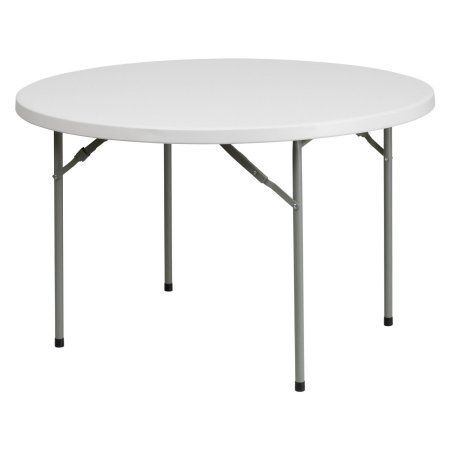 Flash Furniture 48'' Round Granite White Plastic Folding Table Plastic Folding Table, Round Folding Table, Circle Table, Folding Tables, Outdoor Patio Table, Foldable Table, Plastic Table, White Table Top, Camping Table