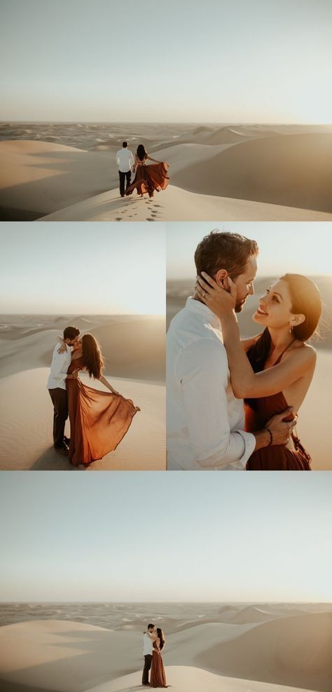 Imperial Sand Dunes, Desert Photoshoot Ideas, Sand Dunes Photoshoot, Desert Photoshoot, California Engagement Photos, Engagement Pictures Poses, California Wedding Photography, Engagement Session Outfits, Photographs Ideas