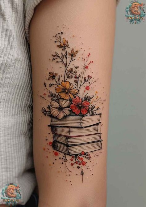 Book Inspired Tattoos, Bookish Tattoos, Literary Tattoos, Theme Tattoo, Tattoos For Lovers, Book Tattoo, Favorite Novels, Deep Connection, Nature Tattoos