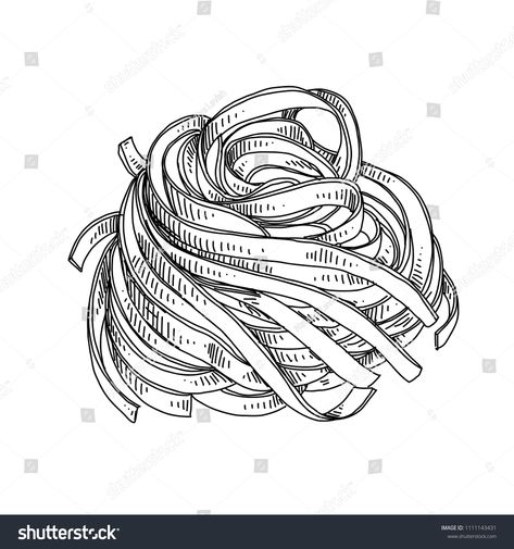 Beautiful vector hand drawn pasta Illustration. Detailed retro style image. Vintage sketch element for labels, packaging and cards design. Modern background.Detailed#Illustration#style#retro Pasta Sketch, Spaghetti Illustration, Pasta Drawing, Pasta Logo, Pasta Illustration, Spaghetti Design, Pasta Packaging, Image Vintage, Modern Background