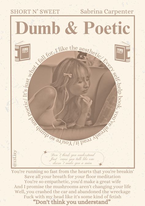 Dumb & poetic- Sabrina Carpenter- short n sweet- poster- DONT REPOST Sabrina Carpenter Lyric Poster, Short And Sweet Poster, Sabrina Carpenter Polaroid Poster, Short N Sweet Poster, Sabrina Carpenter Poster Aesthetic, Sabrina Carpenter Song Lyrics, Short N Sweet Wallpaper, Sabrina Carpenter Prints, Sabrina Carpenter Lyrics Wallpaper