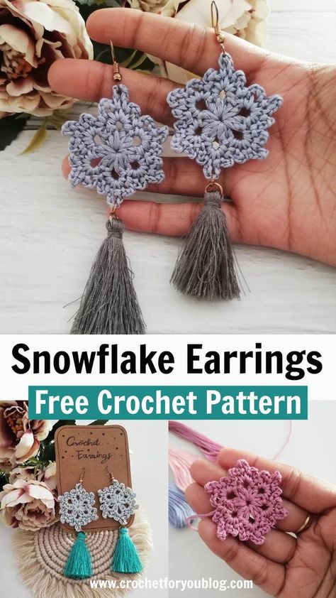 Do you like to make seasonal earrings? Here is a quick and easy crochet earrings. They are fun to make and perfect for holiday season. Muffler Crochet, Crochet Muffler, Crochet Bralettes, Crochet Bralet, Bra Crochet, Handbags Crochet, Ring Crochet, Cap Crochet, Crochet Ring