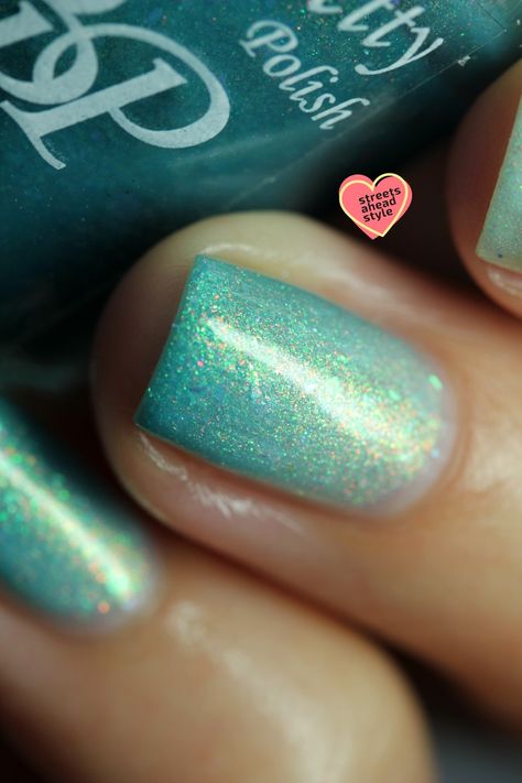 Sea Dreams  Paint it Pretty Polish  Thermal nail polish Colourless to green nail polish with aurora shimmer and flakies Thermal Nail Polish, Thermal Nails, Sea Dream, Dream Painting, Green Nail Polish, Green Nail, Green Nails, Aurora, Nail Polish