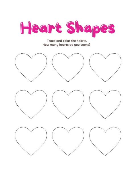 Heart shape tracing worksheet for preschool: Prewriting skills & activities--nice pre-writing practice sheets! Preschool Prewriting, Shape Tracing, Pre Writing Practice, Worksheet For Preschool, Prewriting Skills, Shape Tracing Worksheets, Writing Practice Sheets, Pre Writing Activities, Skills Activities