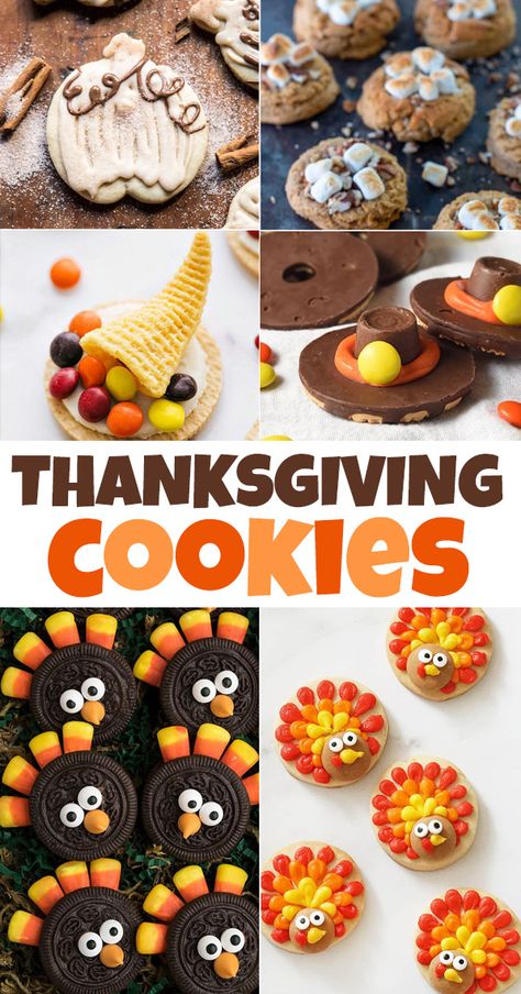 The BEST Thanksgiving Cookies - Love and Marriage Thanksgiving Cookies Recipes, Thanksgiving Food Art, Thanksgiving Cookies Kids, Cookie Recipes Thanksgiving, Turkey Desserts, Thanksgiving Food Crafts, Deserturi Raw Vegan, Spice Sugar Cookies, Pecan Pie Cookies