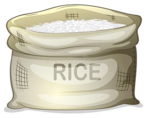 Sack Of Rice, Creative Flyer Design, Creative Flyers, White Rice, Background Illustration, Rice Dishes, Coffee Cans, Flyer Design, Decorative Jars