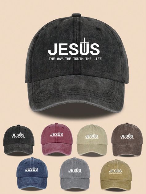 1pc Jesus Letter Printed Baseball Cap, Christian Hat With Washed Design, Classic And Fashionable Unisex Sun Hat Suitable For Praying Or Daily WearI discovered amazing products on SHEIN.com, come check them out! Christian Hats, Kid Gloves, Men Baseball Cap, Waterproof Snow Boots, Personalized Gifts For Men, Dad Cap, Dad Caps, Casual Stripes, Coffee Brown