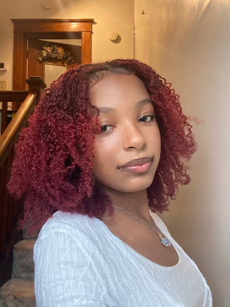 Red Sisterlocks Black Women, Dyed Microlocs Black Women, Red Microlocs, Ginger Micro Locs, Micro Locs, Dyed Curly Hair, Sister Locs, Quick Natural Hair Styles, Box Braids Hairstyles For Black Women