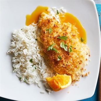 Orange Tilapia | "Excellent recipe, just make sure to put it under the broiler to get a nice crunch on top. I also used freshly squeezed orange juice and some zest for extra orange flavor." Orange Tilapia, Orange Juice Recipes, Tilapia Recipe, Fish Dinners, Baked Tilapia, Tilapia Recipes, Butter Bread, Cook Dinner, Food Fish